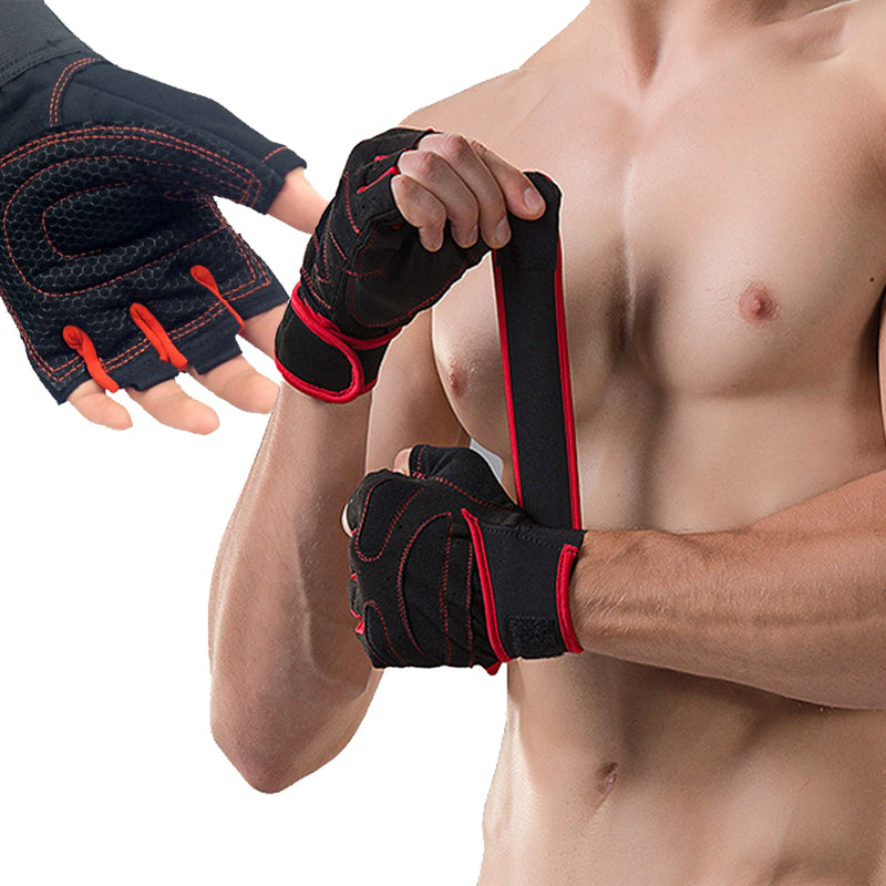 With Belt Body Building Fitness Gym Gloves Crossfit
