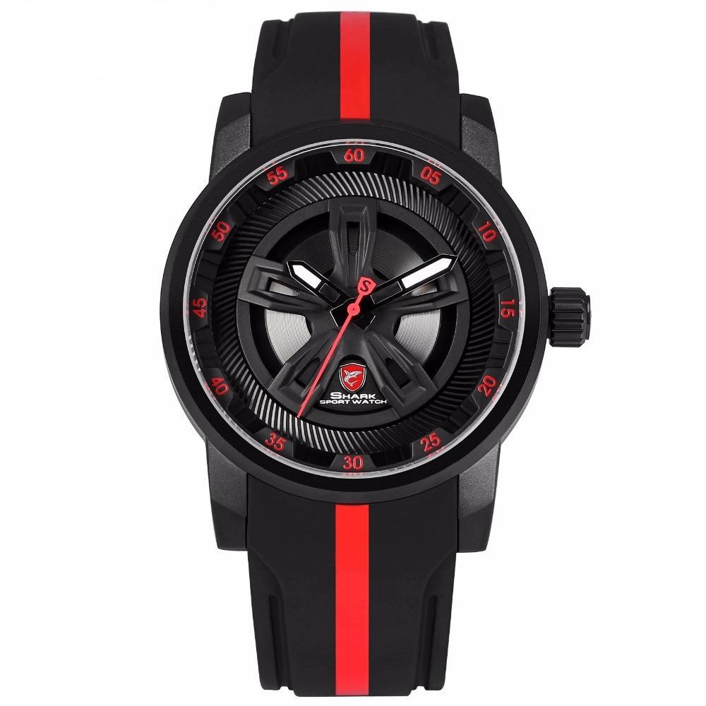 Red Racing Car Wheel Quartz Watches